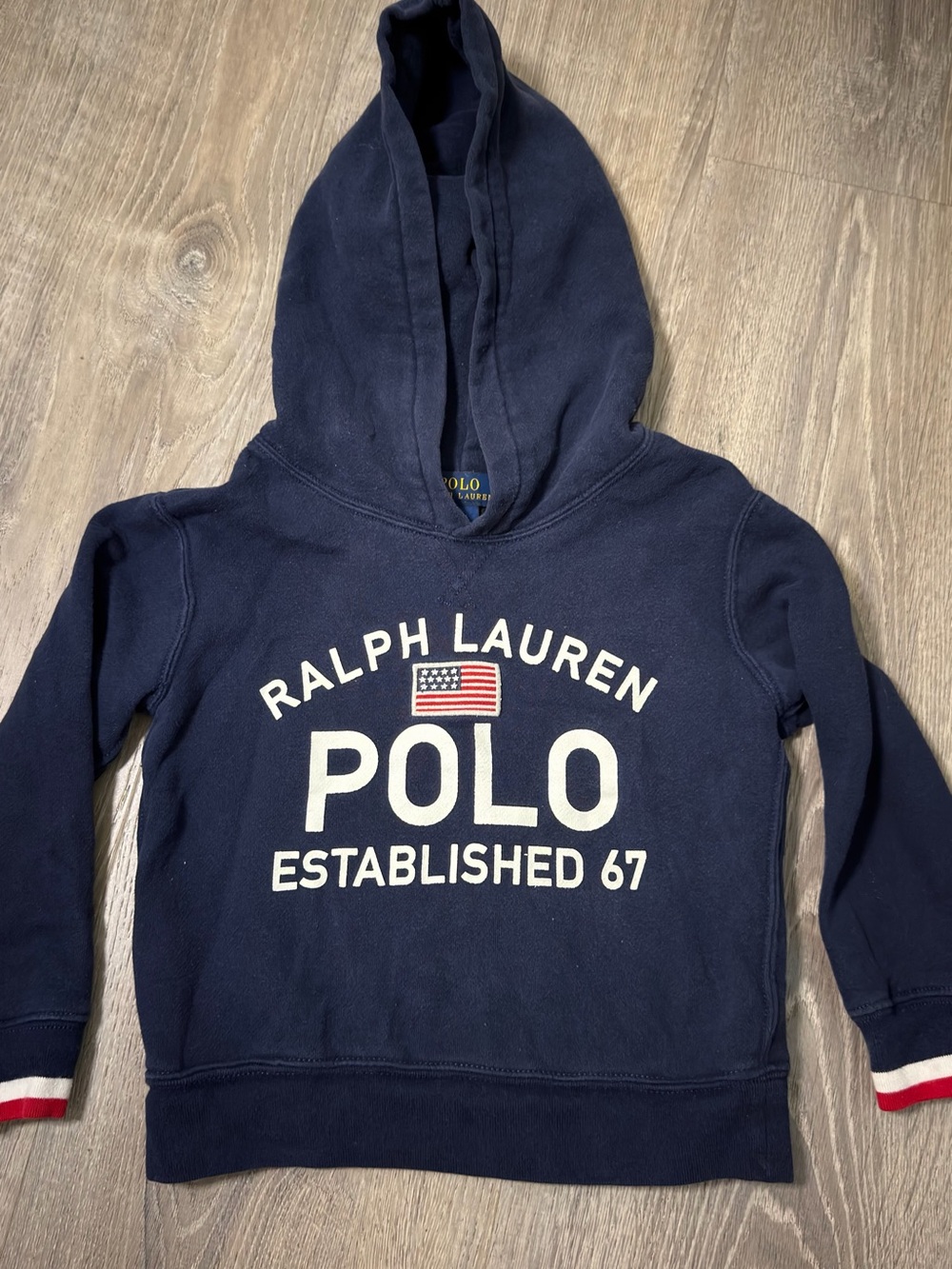 Polo by Ralph Lauren Navy Hoodie with Front Logo & Flag